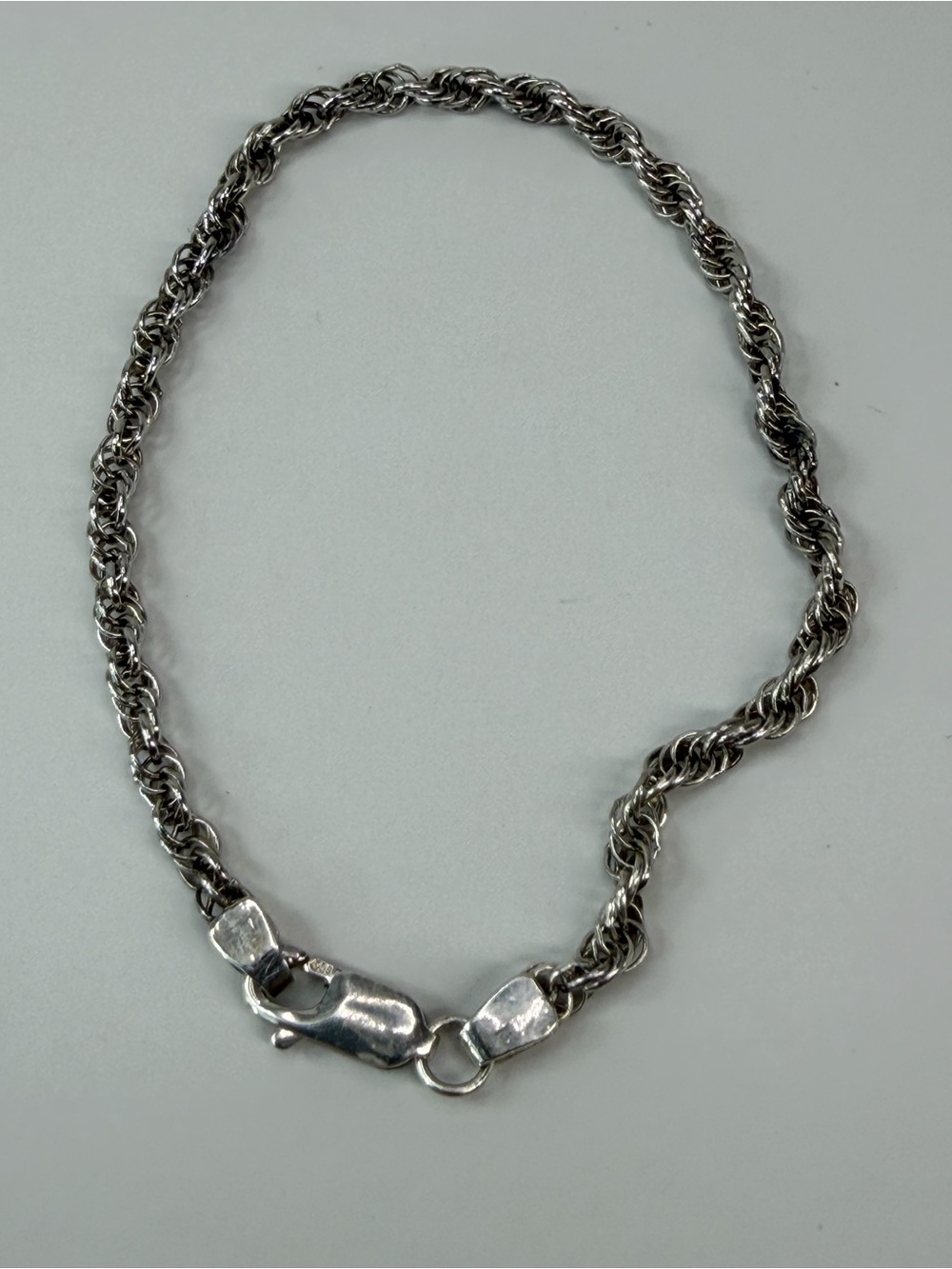 925 Silver twisted Rope Chain Bracelet - Picture 5 of 10